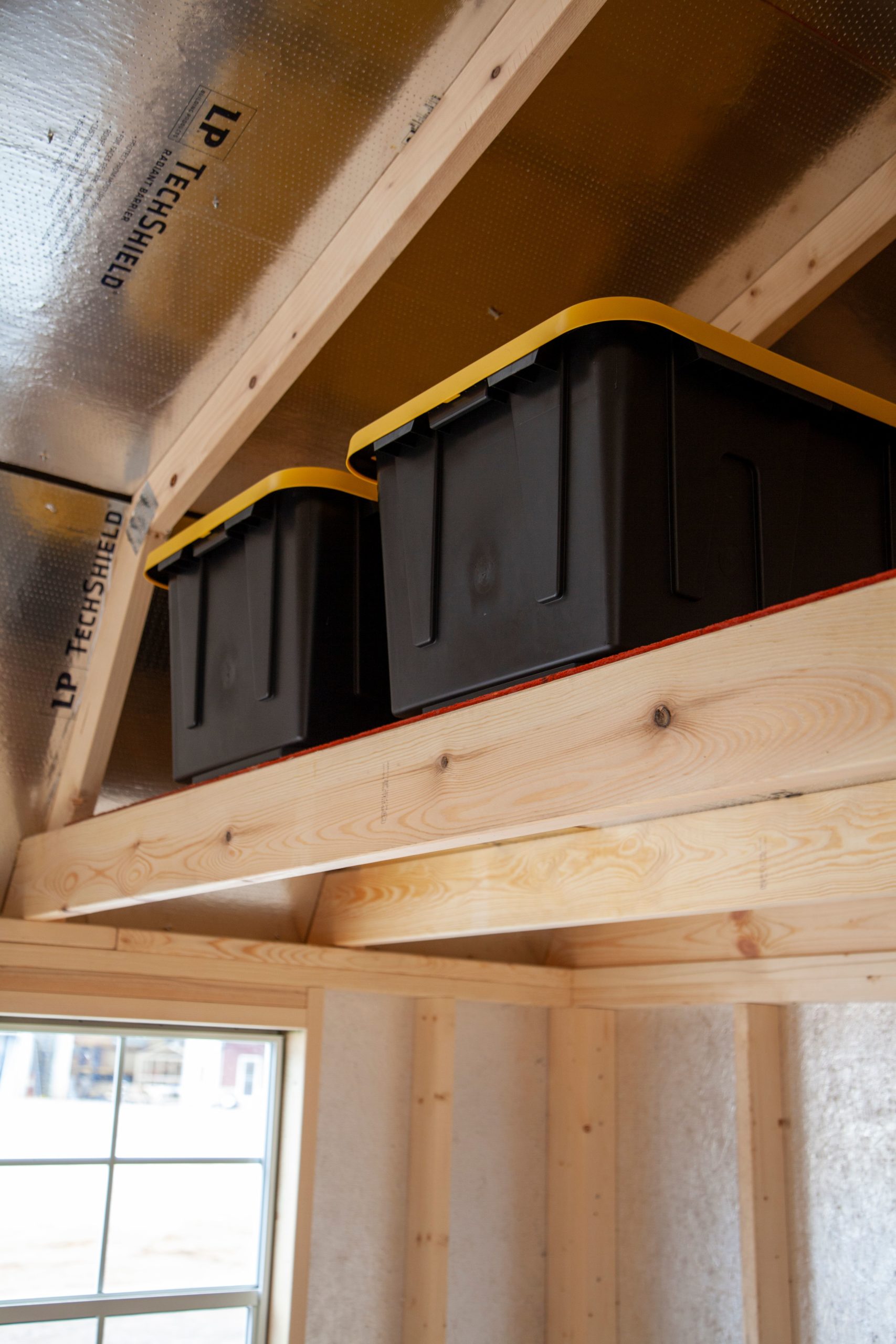 Additional storage for your workshop and shed in Westwood's Lofted Barn shed option.