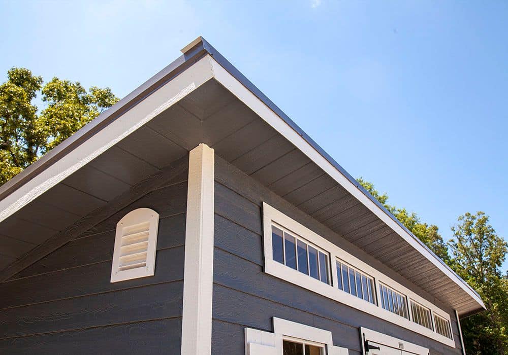 The overhang roof of the Monoslope shed makes it more than a storage building but something beautiful for your home.